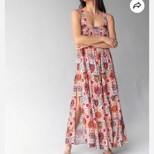 Floral Maxi Dress Natural Life Kate Style Size XL Boho